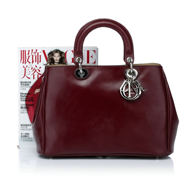 small Christian Dior diorissimo nappa leather bag 0902 winered